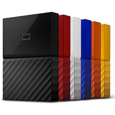 WD My Passport WDBYVG0020BRD - Hard drive - encrypted - 2 TB - external (portable) - USB 3.0 - 256-bit AES - red